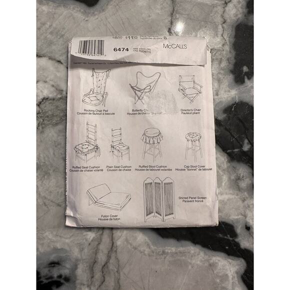 McCalls Vintage Cover Essentials for Chair Covers Futon Covers and Shirred Panel - Picture 2 of 8